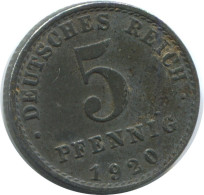 5 PFENNIG 1920 A ALEMANIA Moneda GERMANY #AE707.E.A - 5 Pfennig