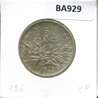 5 FRANCS 1963 FRANCE French Coin #BA929.U.A - 5 Francs