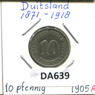 10 PFENNIG 1905 A ALLEMAGNE Pièce GERMANY #DA639.2.F.A - 10 Pfennig