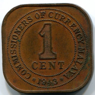 1 CENT 1943 MALAYA Coin #AR905.U.A - Sonstige – Asien
