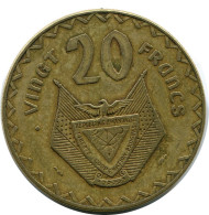 20 FRANCS 1977 RWANDA (RUANDA) Münze #AP926.D.A - Rwanda