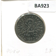 2 FRANCS 1980 FRANCE Coin French Coin #BA923.U.A - 2 Francs