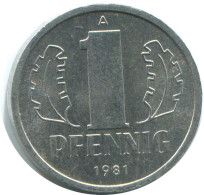 1 PFENNIG 1981 A DDR EAST ALLEMAGNE Pièce GERMANY #AE057.F.A - 1 Pfennig