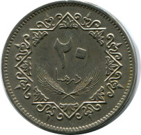 20 DIRHAMS 1975 LIBYEN LIBYA Islamisch Münze #AH615.3.D.A - Libye