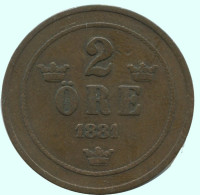 2 ORE 1881 SUECIA SWEDEN Moneda #AC927.2.E.A - Suède