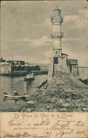 GREECE - CRETE - LE PHARE DU PORT DE LA CANEE / CHANIA - MAILED 1902 - POSTMARK / ANNULLO R. NAVE VARESE  (18407) - Greece