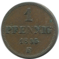 SAXONY 1 PFENNIG 1855 F Mint Stuttgart K.S. S.M. German States #DE10600.16.U.A - Other & Unclassified