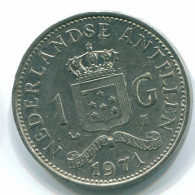 1 GULDEN 1971 ANTILLAS NEERLANDESAS Nickel Colonial Moneda #S11978.E.A - Nederlandse Antillen