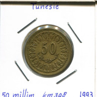 50 MILLIMES 1993 TUNISIA Coin #AP827.2.U.A - Tunesië