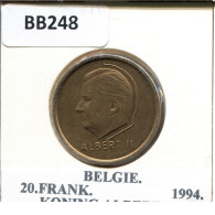 20 FRANCS 1994 DUTCH Text BELGIUM Coin #BB248.U.A - 20 Frank