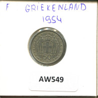 50 LEPTA 1954 GRIECHENLAND GREECE Münze #AW549.D.A - Grecia