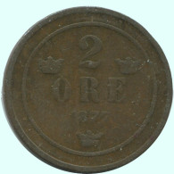 2 ORE 1877 SUÈDE SWEDEN Pièce #AC878.2.F.A - Schweden