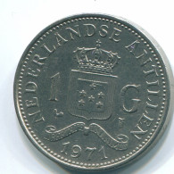 1 GULDEN 1971 NETHERLANDS ANTILLES Nickel Colonial Coin #S11929.U.A - Niederländische Antillen