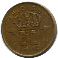 50 CENTIMES 1952 DUTCH Text BELGIQUE BELGIUM Pièce #BA393.F.A - 50 Cent