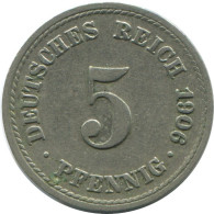 5 PFENNIG 1906 F ALEMANIA Moneda GERMANY #AE661.E.A - 5 Pfennig