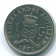 1 GULDEN 1971 ANTILLAS NEERLANDESAS Nickel Colonial Moneda #S11974.E.A - Antillas Neerlandesas