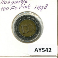 100 FORINT 1998 HUNGRÍA HUNGARY Moneda BIMETALLIC #AY542.E.A - Hungría