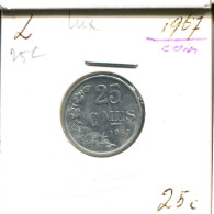 25 CENTIMES 1967 LUXEMBURGO LUXEMBOURG Moneda #AT195.E.A - Lussemburgo