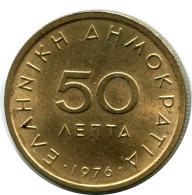 50 LEPTA 1976 GRÈCE GREECE Pièce #AW715.F.A - Grecia