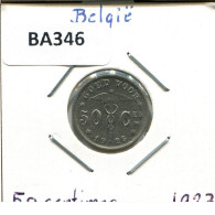 50 CENTIMES 1923 FRENCH Text BELGIQUE BELGIUM Pièce #BA346.F.A - 50 Cents