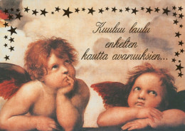 ENGEL WEIHNACHTSFERIEN Feiern & Feste Vintage Ansichtskarte Postkarte CPSM #PAH043.A - Angels