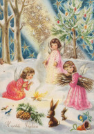 ANGELO Buon Anno Natale Vintage Cartolina CPSM #PAG985.A - Anges