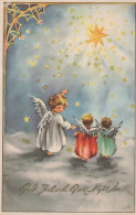 ANGEL CHRISTMAS Holidays Vintage Postcard CPSMPF #PAG832.A - Angels
