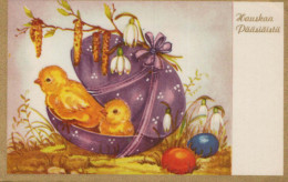 PASQUA POLLO UOVO Vintage Cartolina CPA #PKE418.A - Easter