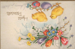 PASQUA POLLO UOVO Vintage Cartolina CPA #PKE413.A - Easter