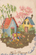 PASQUA POLLO UOVO Vintage Cartolina CPA #PKE193.A - Easter