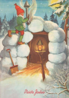 PÈRE NOËL Bonne Année Noël Vintage Carte Postale CPSM #PAU569.A - Santa Claus