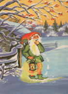 BABBO NATALE Buon Anno Natale Vintage Cartolina CPSM #PAU568.A - Santa Claus