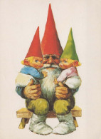 PAPÁ NOEL Feliz Año Navidad GNOMO Vintage Tarjeta Postal CPSM #PAU427.A - Santa Claus