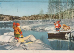 WEIHNACHTSMANN SANTA CLAUS Neujahr Weihnachten GNOME Vintage Ansichtskarte Postkarte CPSM #PBB046.A - Santa Claus