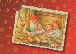 PÈRE NOËL Bonne Année Noël GNOME Vintage Carte Postale CPSM #PBA684.A - Santa Claus