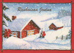 PAPÁ NOEL Feliz Año Navidad GNOMO Vintage Tarjeta Postal CPSM #PAY990.A - Santa Claus
