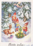 SANTA CLAUS Happy New Year Christmas GNOME Vintage Postcard CPSM #PAY934.A - Santa Claus