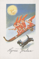 PÈRE NOËL Bonne Année Noël GNOME Vintage Carte Postale CPSM #PAY937.A - Santa Claus