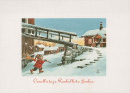 SANTA CLAUS Happy New Year Christmas GNOME Vintage Postcard CPSM #PAY589.A - Santa Claus