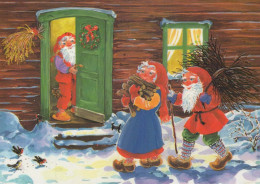 WEIHNACHTSMANN SANTA CLAUS Neujahr Weihnachten GNOME Vintage Ansichtskarte Postkarte CPSM #PAY598.A - Santa Claus