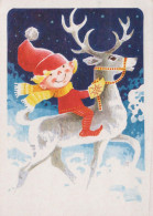 PÈRE NOËL Bonne Année Noël GNOME Vintage Carte Postale CPSM #PAY462.A - Santa Claus
