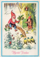 BABBO NATALE Buon Anno Natale GNOME Vintage Cartolina CPSM #PAY476.A - Santa Claus