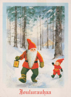 PAPÁ NOEL Feliz Año Navidad GNOMO Vintage Tarjeta Postal CPSM #PAY155.A - Santa Claus
