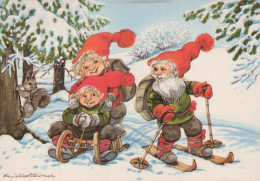 BABBO NATALE Buon Anno Natale GNOME Vintage Cartolina CPSM #PAW395.A - Santa Claus