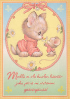 GATO GATITO Animales Vintage Tarjeta Postal CPSM #PBQ979.A - Chats