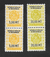 Mozambique Timbre Fiscal 2 Paires 5 MT 20 MT Aprés 1980 *** Moçambique Revenue Stamp 2 Pairs After 1980 - Mozambico