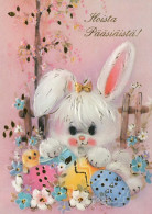 PASCUA CONEJO HUEVO Vintage Tarjeta Postal CPSM #PBO462.A - Easter