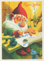 SANTA CLAUS Happy New Year Christmas GNOME Vintage Postcard CPSM #PBO081.A - Kerstman