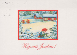 BABBO NATALE Buon Anno Natale GNOME Vintage Cartolina CPSM #PBM131.A - Kerstman