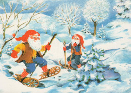 WEIHNACHTSMANN SANTA CLAUS Neujahr Weihnachten GNOME Vintage Ansichtskarte Postkarte CPSM #PBM153.A - Kerstman